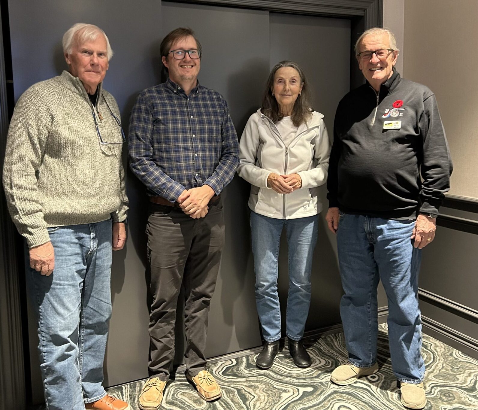 L to R: John Lehnen (Vice President) Tom Metcalf (President), Irene Murray (Secretary), Pete Moffett (Treasurer)